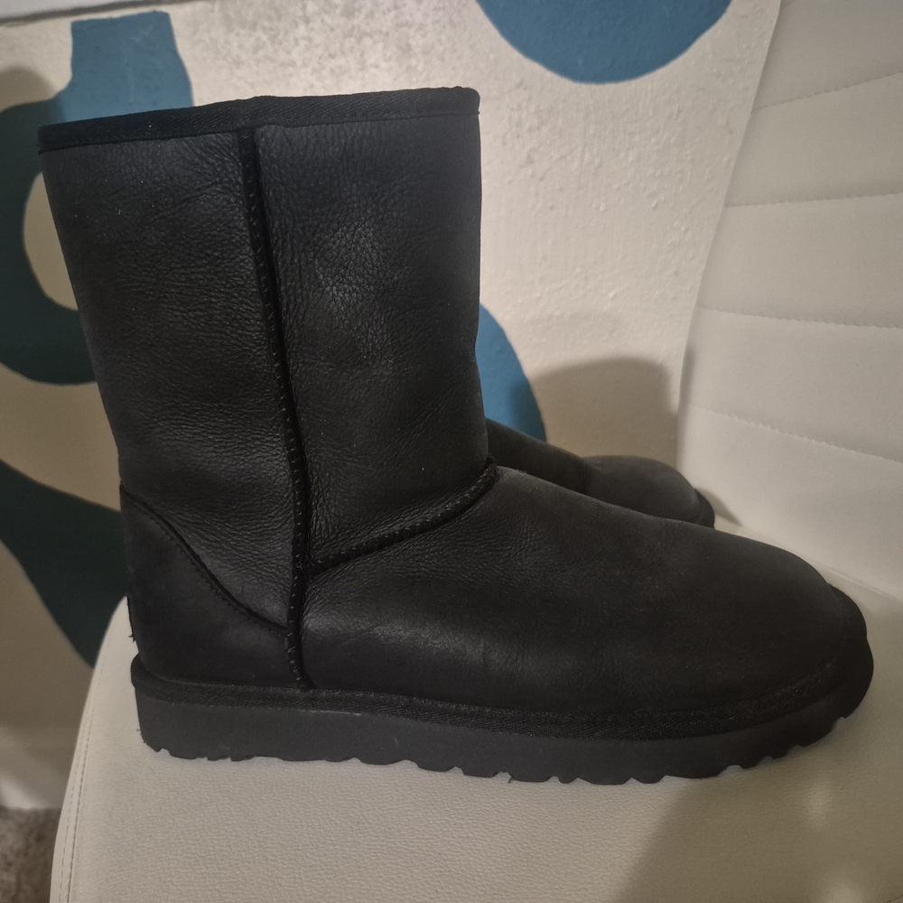 UGG Black Leather Boots - Picture 3 of 6
